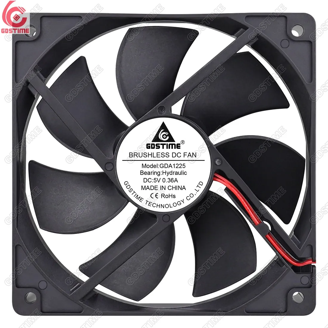 Gdstime GDA12025 DC 5V 120mmx120mmx25mm 12025 Axial PC Fan Hydraulic Bearing dc Rechargeable Brushless Industrial  Cooling Fan