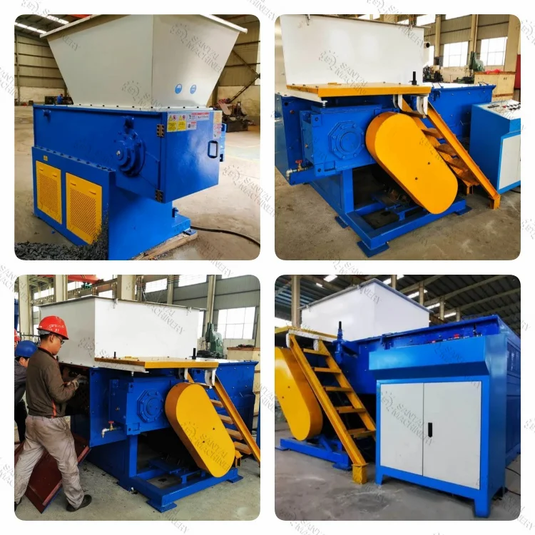 Automatic Waste Pallet PP Recycling Machine Hard Plastic Hydraulic Single Shaft Shredder