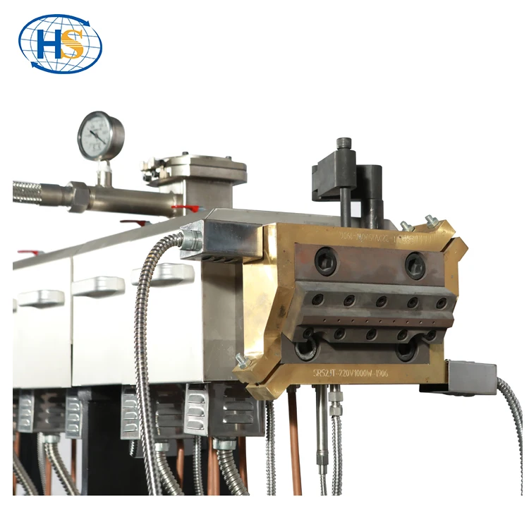 Hydraulic screen changer for extrusion machine water strand pelletizing line