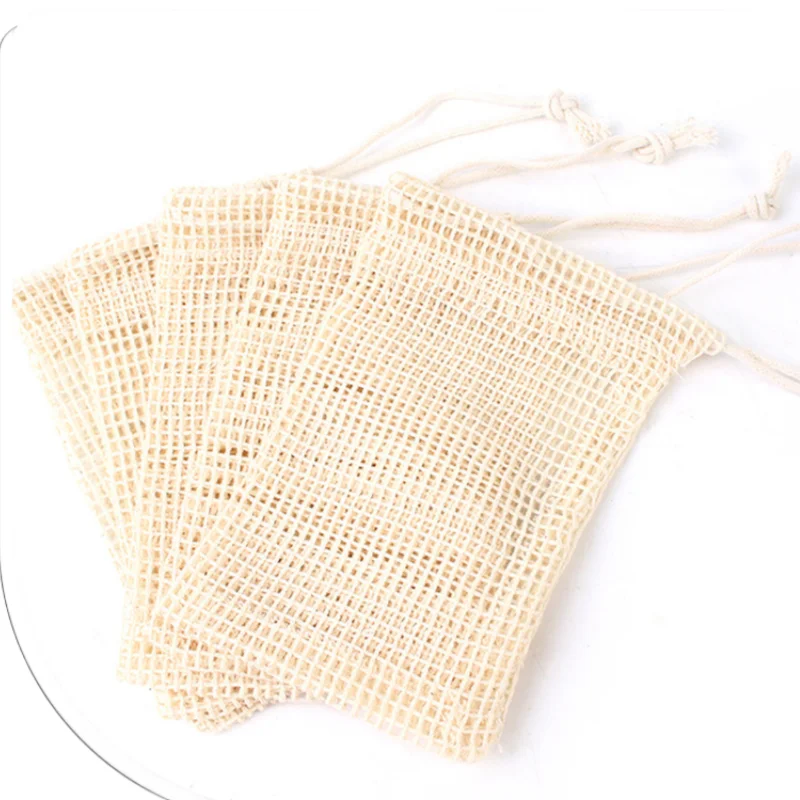 Wholesale Custom Design Kitchen Custom Natural Cotton Mesh Linen Drawstring Bag