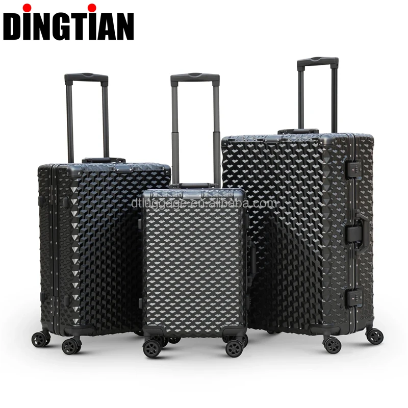 Polycarbonate Hard Case Aluminum Frame Suitcase 4 Quite 360 Double Wheels Trolley Bag With TSA Lock Set Of 3  pcs 20/24/28 Inch