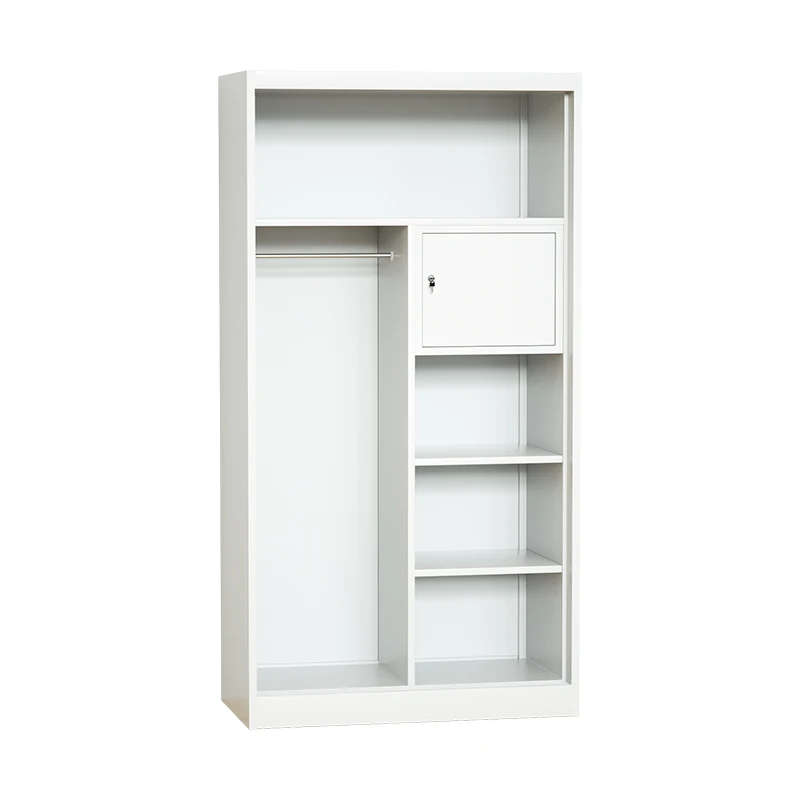 Wholesale Metal Steel Wardrobe Locker Bedroom Storage Clothes Wardrobe Cabinet with mirror