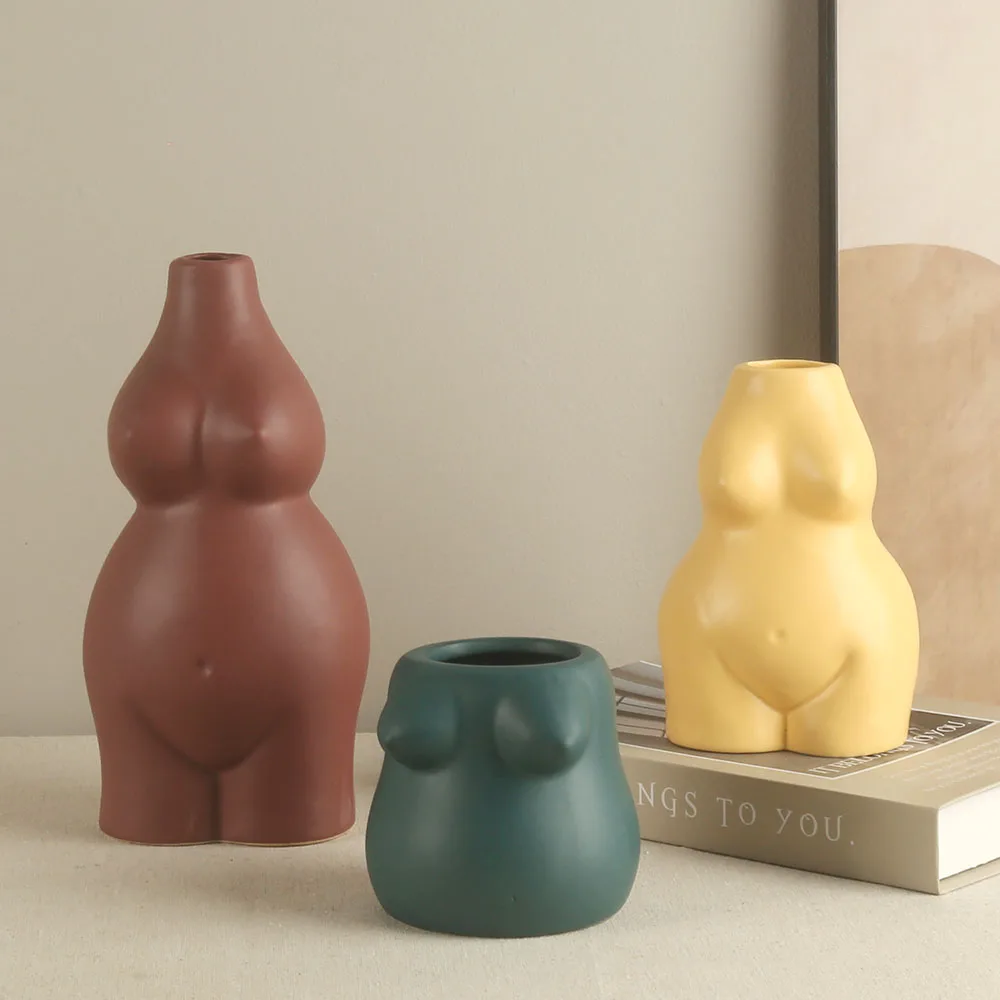 Wedding Arrangements White Ceramic Flower Vase Table Floral Vase for Living Room Indoor Home Decor