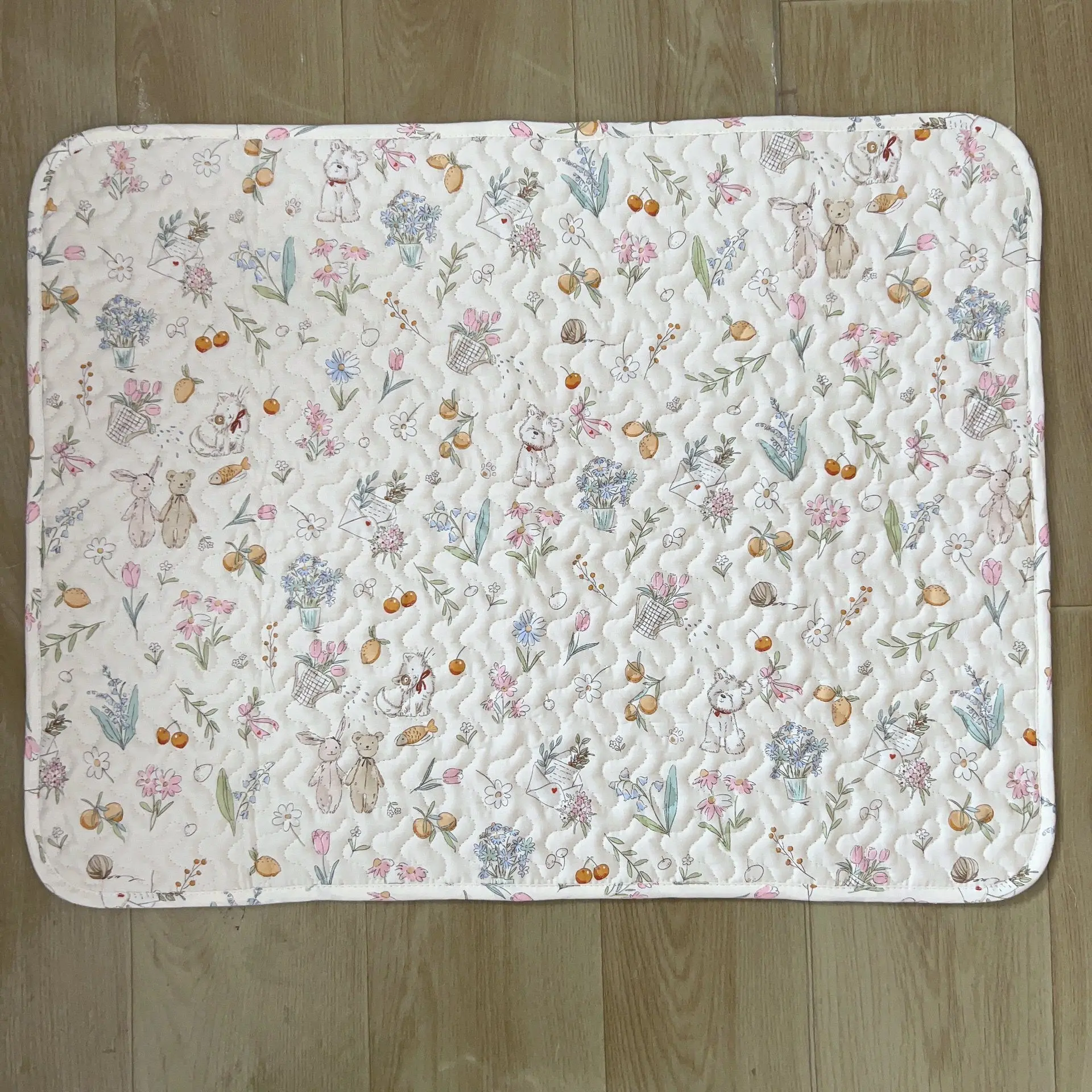 Pet floor mat made of pure cotton and non stick hair machine washable rabbit cage platform mat universal all year round