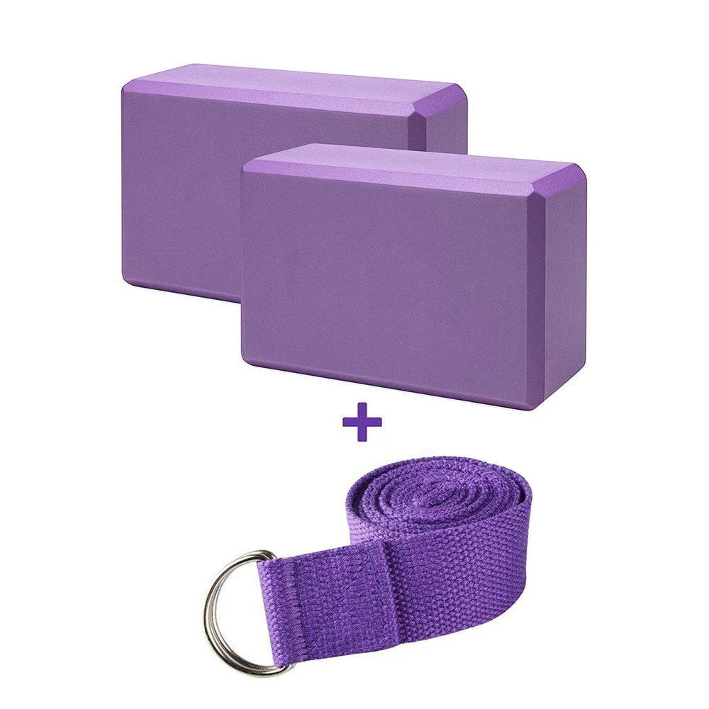 Fitness Pilates Private Label Custom Logo Soft Biodegradable Non Toxic EVA Foam Yoga Block Brick Cube with Strap