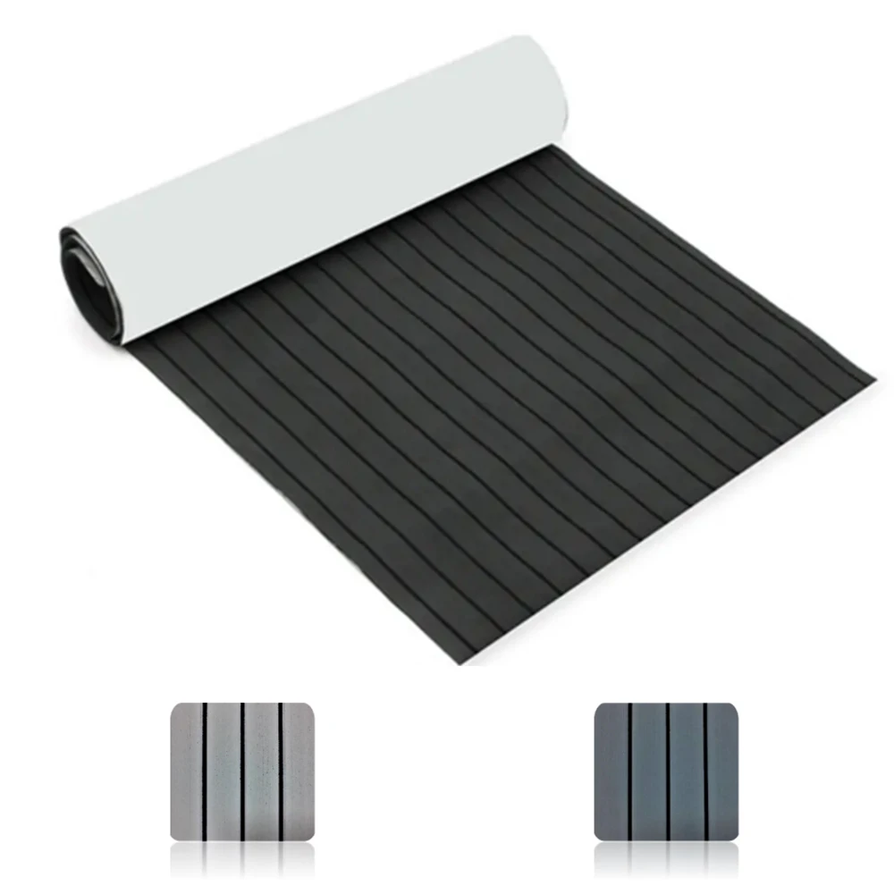 Custom Eva Foam Synthesis Faux Teak Marine Decorative Products Self Adhesive Mat Sheet Grey Boat Flooring