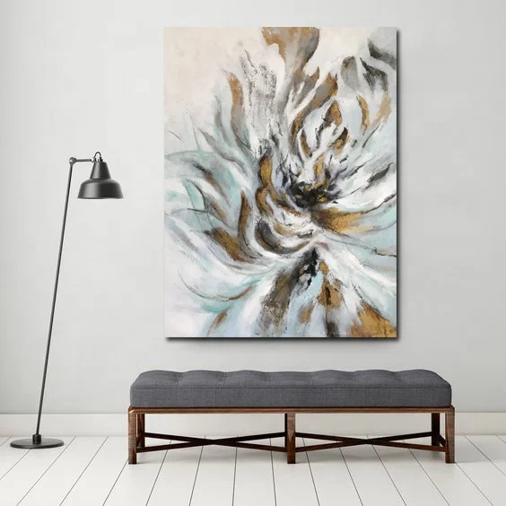 Большая Абстрактная Картина на холсте с цветами ручная работа картина маслом современная для спальни