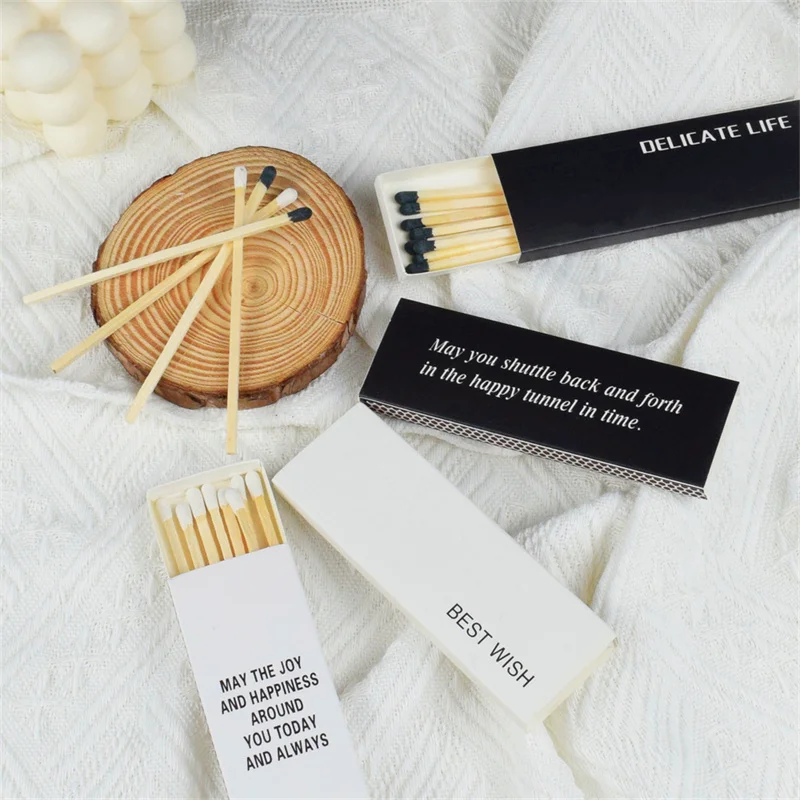 Spot Scented Candle Long Rod Match Lengthened 10cm Black White Scented Wax Match With Box