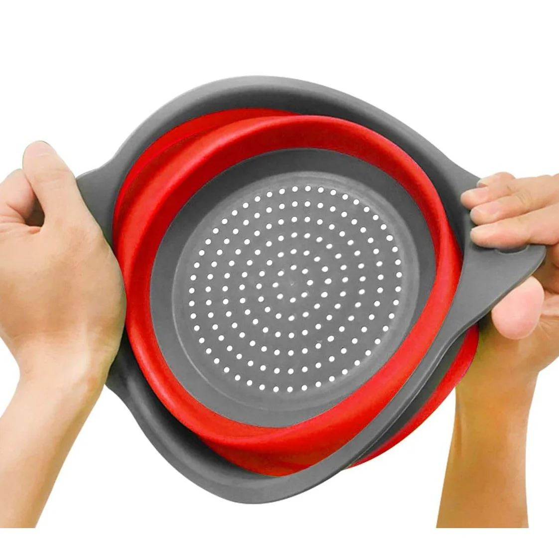 Foldable silicone food strainer collapsible kitchen colander