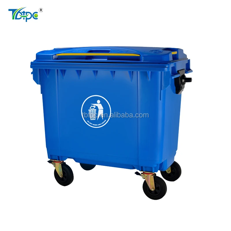 heavy duty industrial plastic bins with lid with wheels and 660 L containers plastic dustbin 600litres