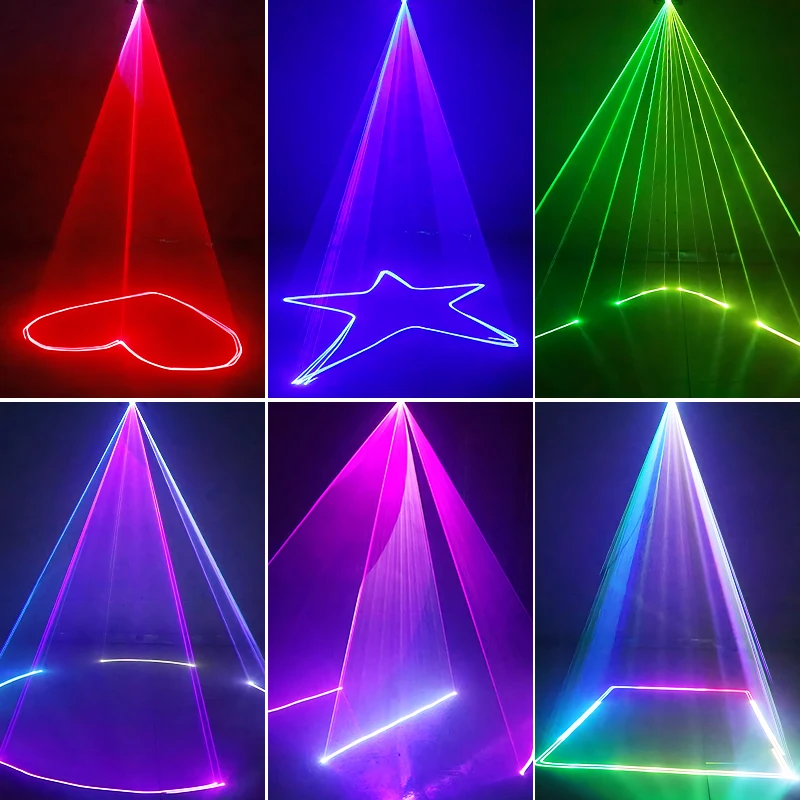 Animation Laser Light DJ  Stage Party Lazer Light 3D RGB Full Color DMX512 Sound Great for Wedding Party Disco  Bar Club Stage