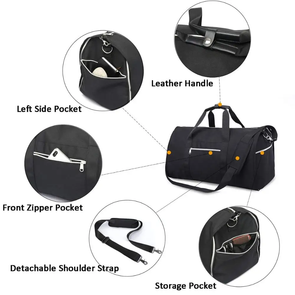 Carry-on Garment Bag 2 in 1 Convertible Duffel Bag Suit Travel Bag