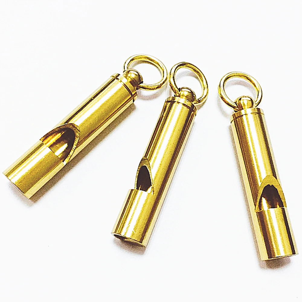 Brass sport whistle metal survival whistle plastic paracord whistle for bracelet