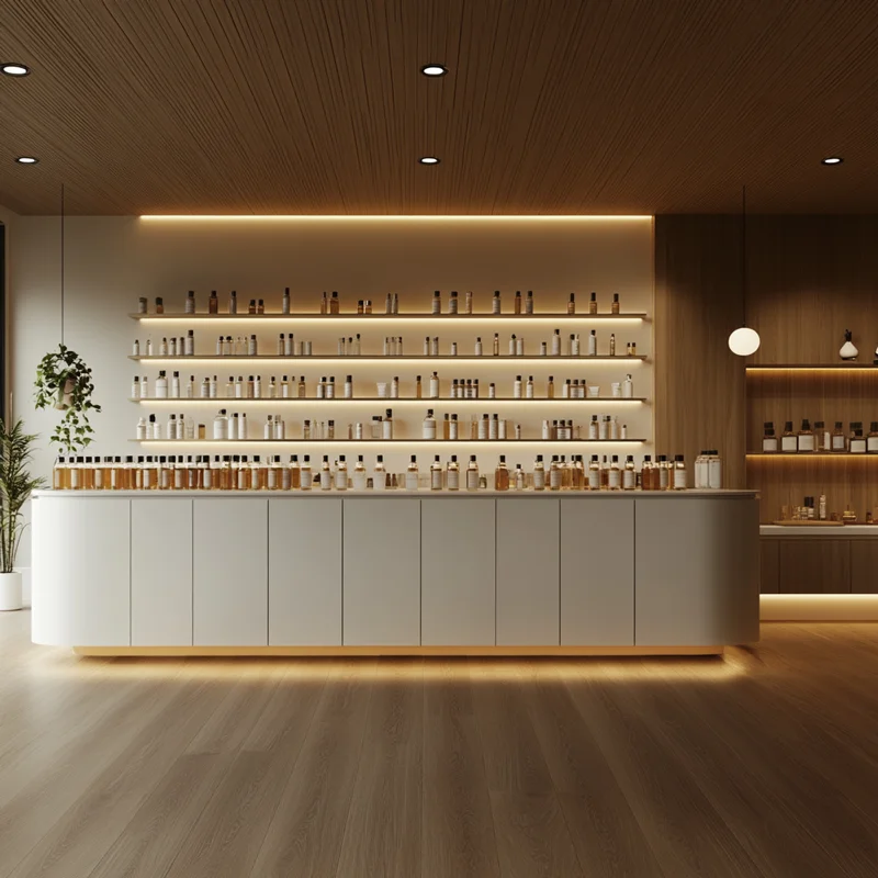 Shopping Mall Skincare Shop Furniture Ajustable Cosmetic Store Display Shelf For Skincare Shop