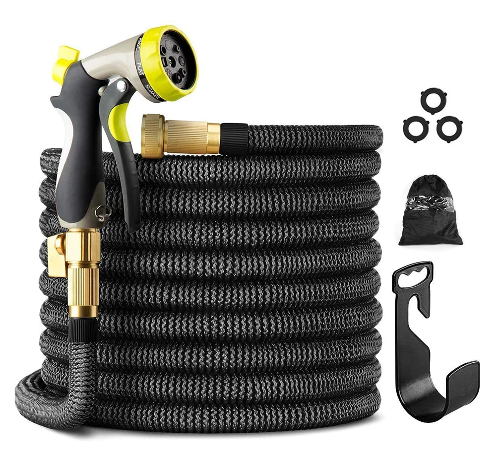 Heavy Duty Flexible Expandable Garden Hose with 8 Pattern Spray gun for Gardening, Cleaning