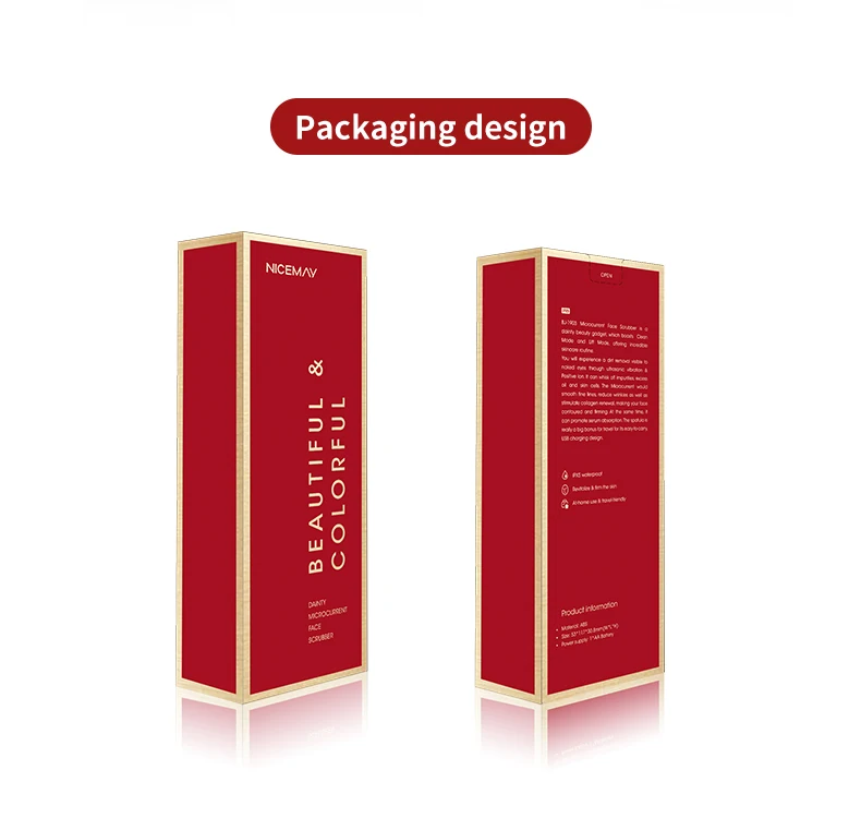 Latest Fashionable Design Portable Ultrasonic Facial Cleansing Skin Scrubber