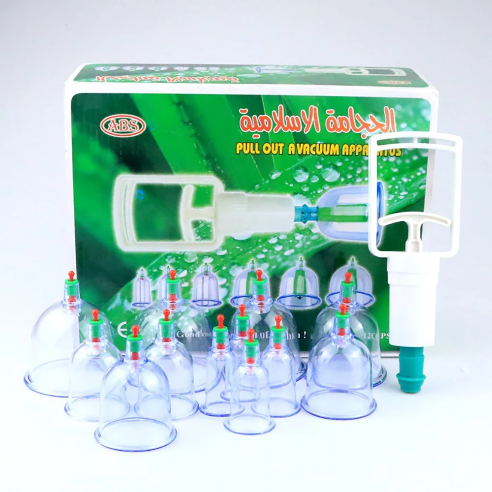 
Cupping Hijama Cups Thearphy set Anti Cellulite Silicone Vacuum Massage Glass Machine Fire cupping set 