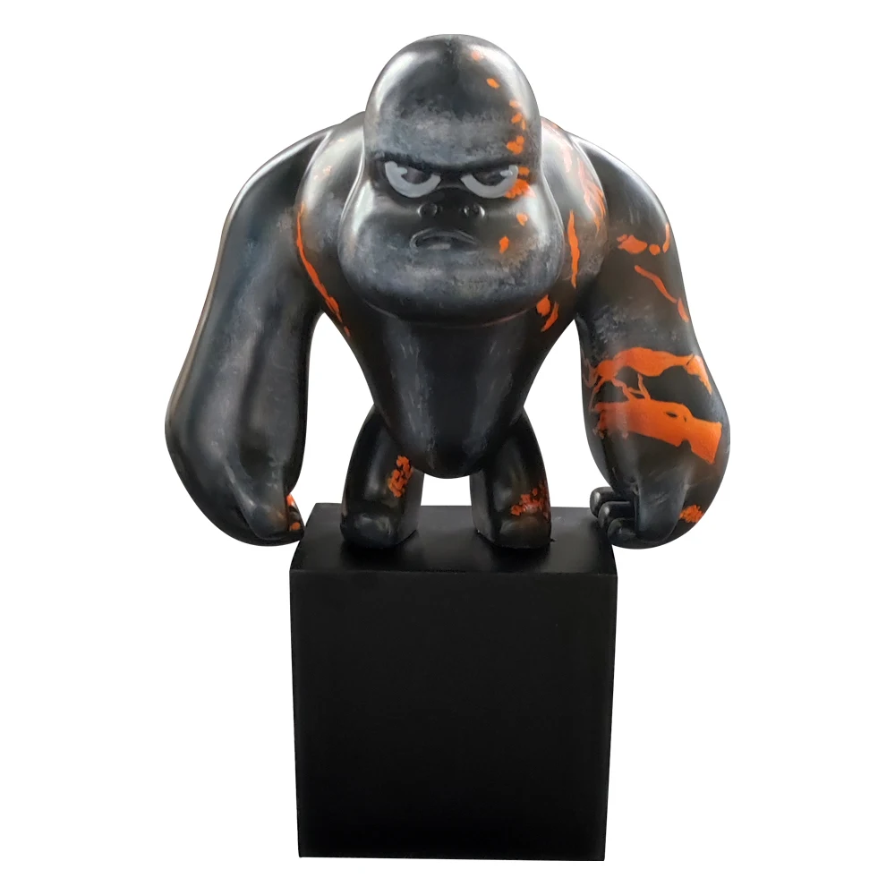 Custom Size Colorful Large Animal Gift Sculpture Modern Gorilla Sculpture Outdoor For Sale