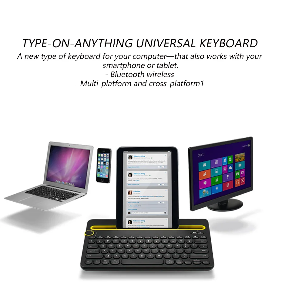 
Logitech K480 Multi-device Keyboard Portable Smartphone tablet PC thin Office Wireless Keyboard 
