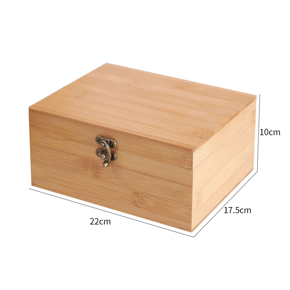 Removable Dividers Design Wooden Stash Storage Box Natural Bamboo Wood Stash Box With Lock Rolling Tray