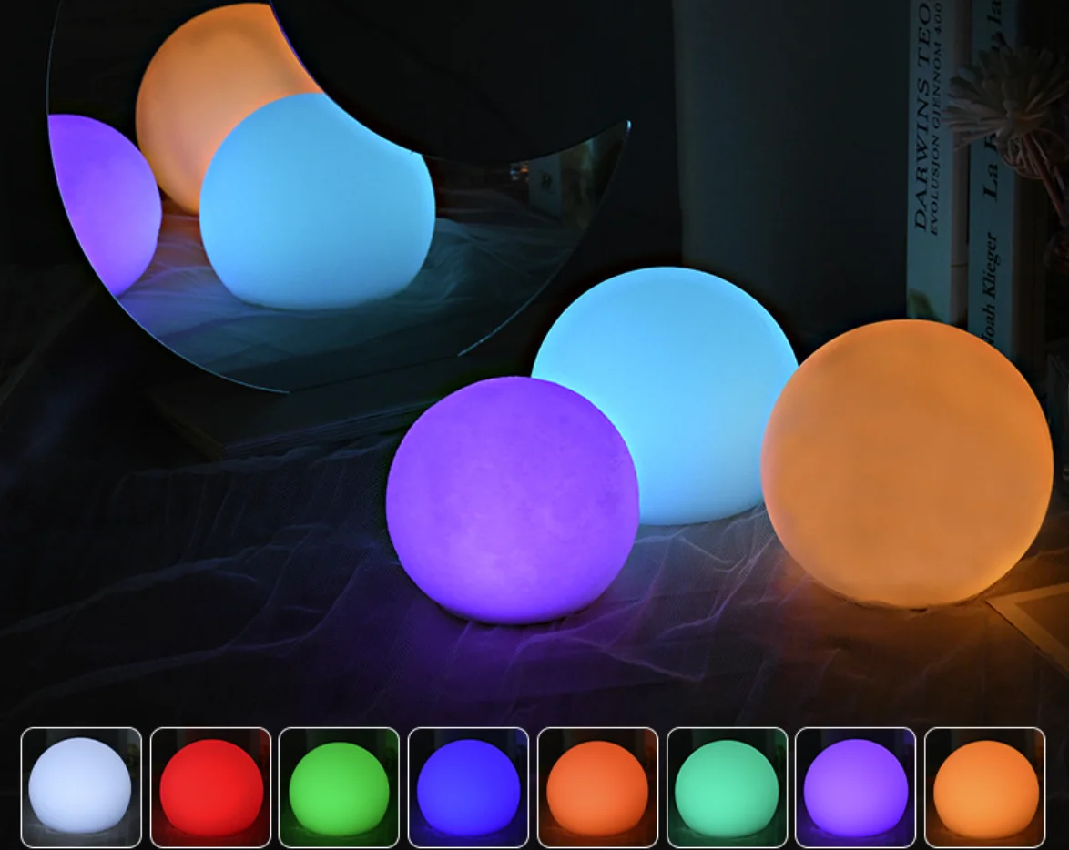 Wholesale Modern Style LED Ball Lights Remote Control Colorful Night Luminous Balls Holiday Decoration Stage Props Hotel Use