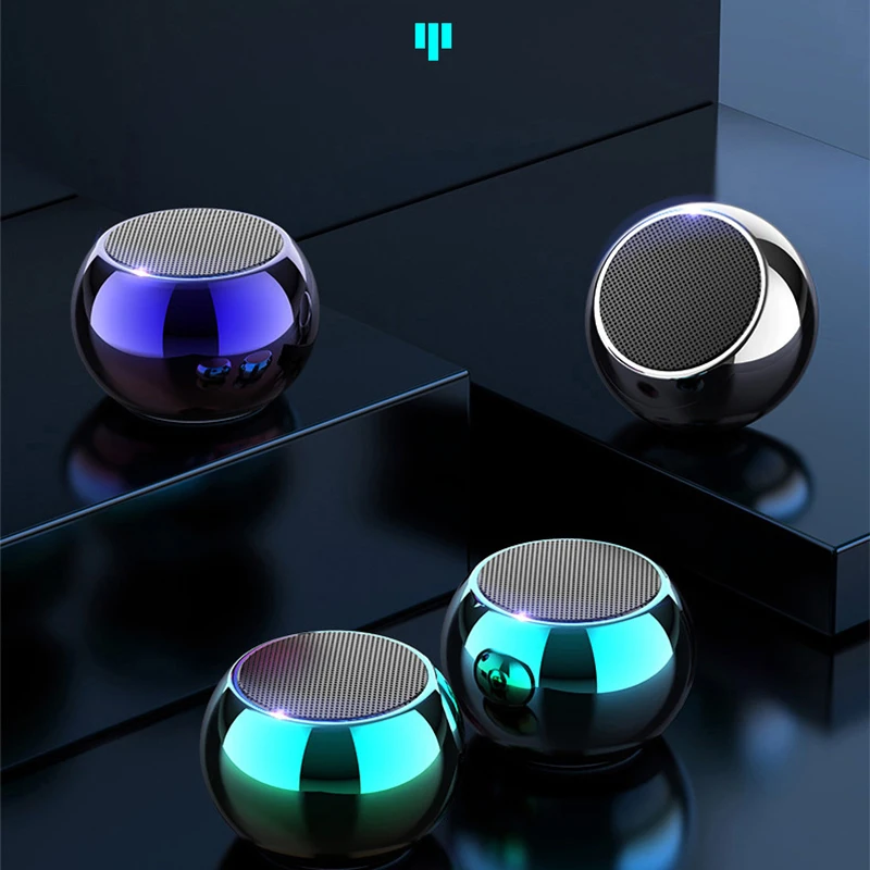 M3 Colorful Wireless Speakers 3D Mini Electroplating Round Steel Cannon Blue tooth Speaker Radio Support U Disk Subwoofer