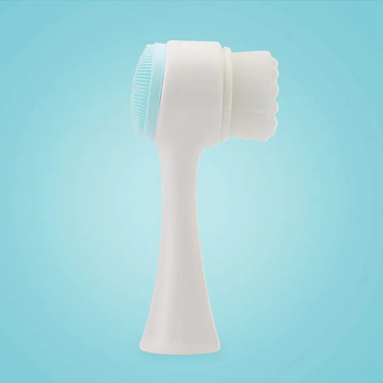 Lohas Double Sides Stand-up Soft Bristle Hair Brush Silicone Skin facial Cleansing Brush Face Wash Brush