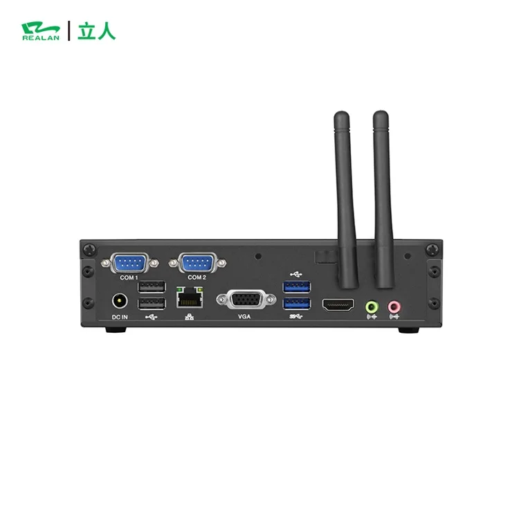 Realan custom mini micro pc industriale embedded industrial pc J6413 J4125 J1900 with onboard processor