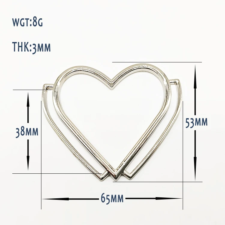 Customized Designer Metal Lightweight Swimwear Bra Connector Buckle Hollow Heart Ring Bikini Buckle Underwear Buckle For Women