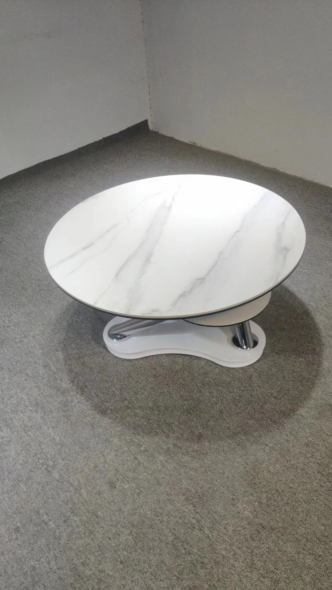 New Style Multifunctional Rotatable Round Shaped Tempered Glass Center Tea Coffee Tables Modern Living Roon Furniture