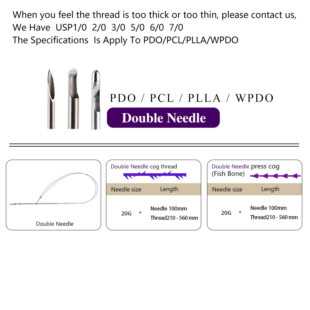 
Aesthetic Medical PDO Arm Lift 20G 420MM Double Needle Thread 