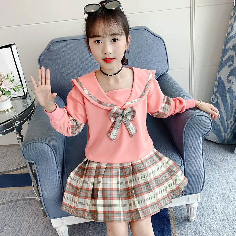New design autumn pleated 2pcs dress istanbul turkey for kids girls