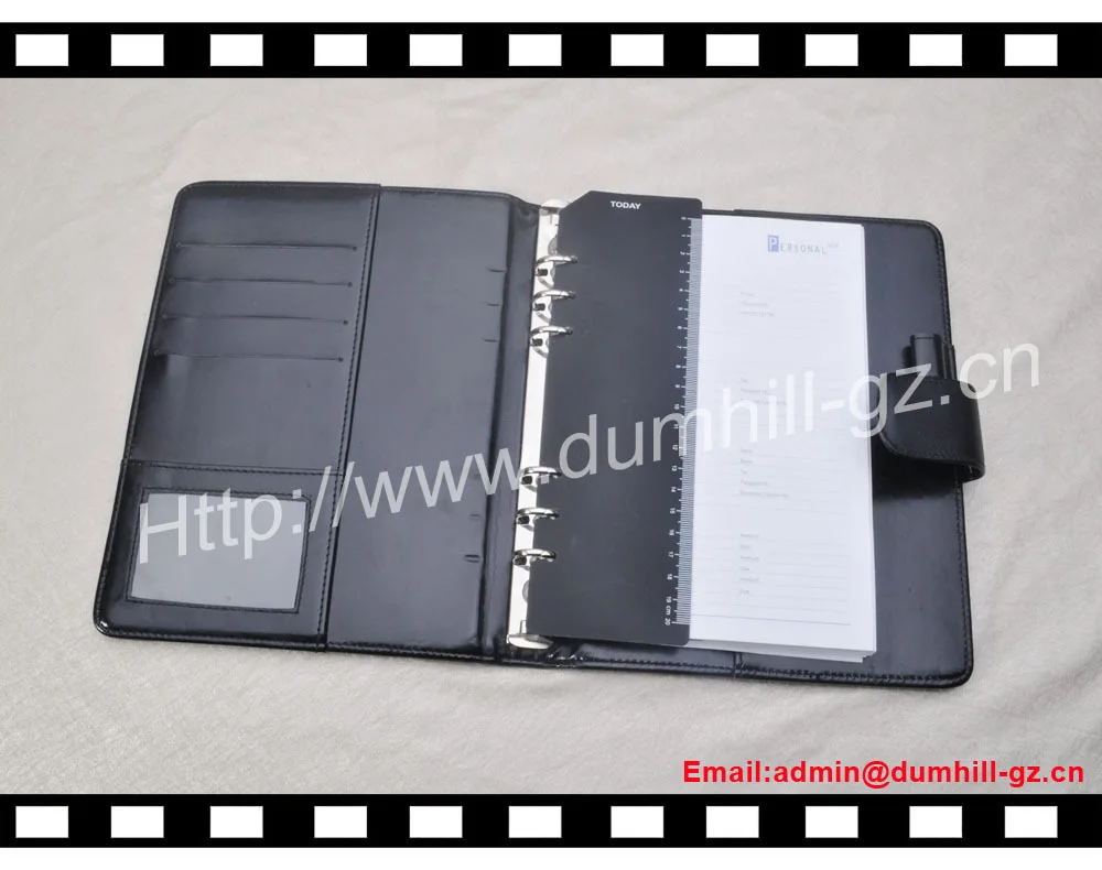 Office document holder A5 Business Leather holder with paper pad iron clamp