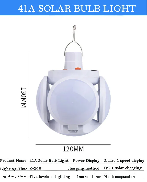 Solar Camping Light With Led Lantern Folding Football Bulbs Rechargeable Light With Cable For Camping Outdoor Office Tent