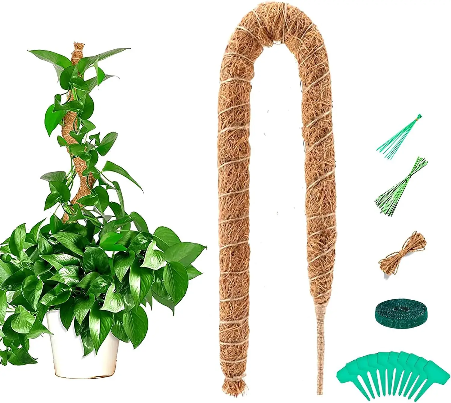 70cm Bendable Coir Moss Pole for Plants  Adjustable Coconut Fiber Plants Stakes for bonsai Sticks Moss Pole for Climbing Plants