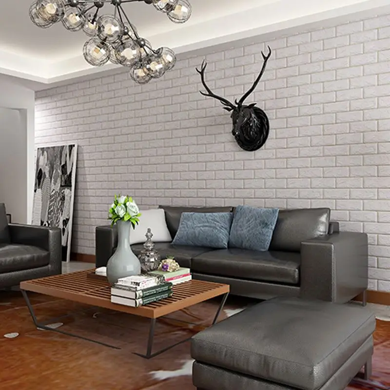 35*38*0.2cm Sofa Background Wall 3d Brick Wall Stickers Self-adhesive Panel Decal Wallpaper - Peel 3d Brick Wall Stickers