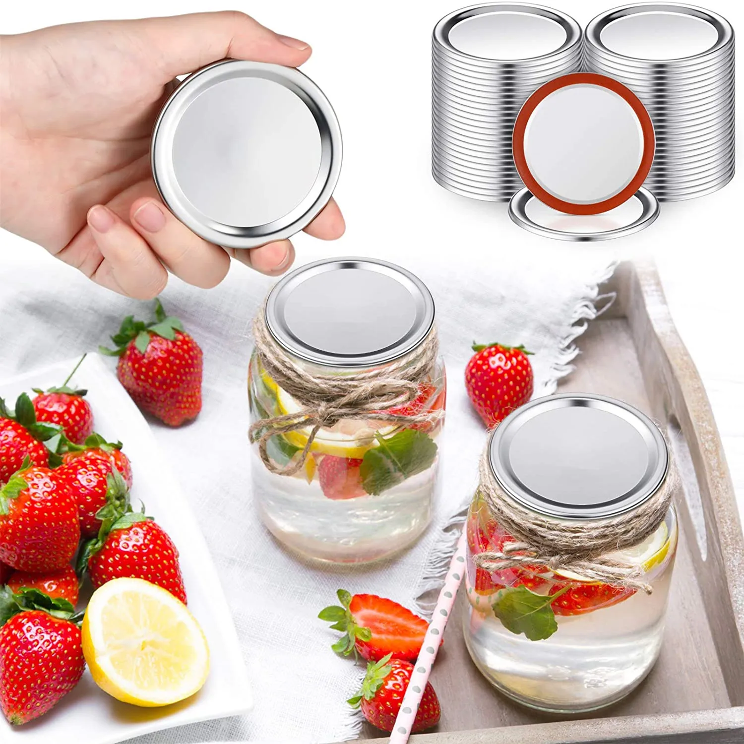 In stock regular wide mouth mason jar lids can lids split lids for mason jars