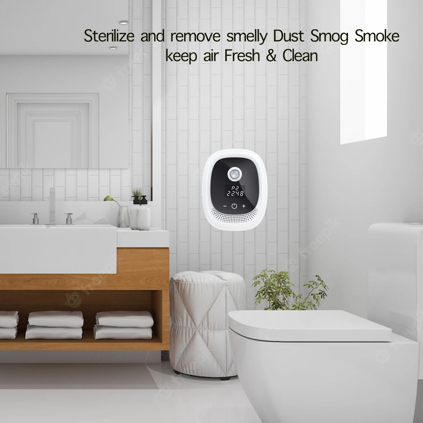 2022 New Product Ozone Generator  Plug In Wall Air Purifier for bathrooms bedrooms  hotels