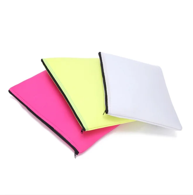 plain Neoprene cosmetic bag women zipper makeup pouch Factory custom