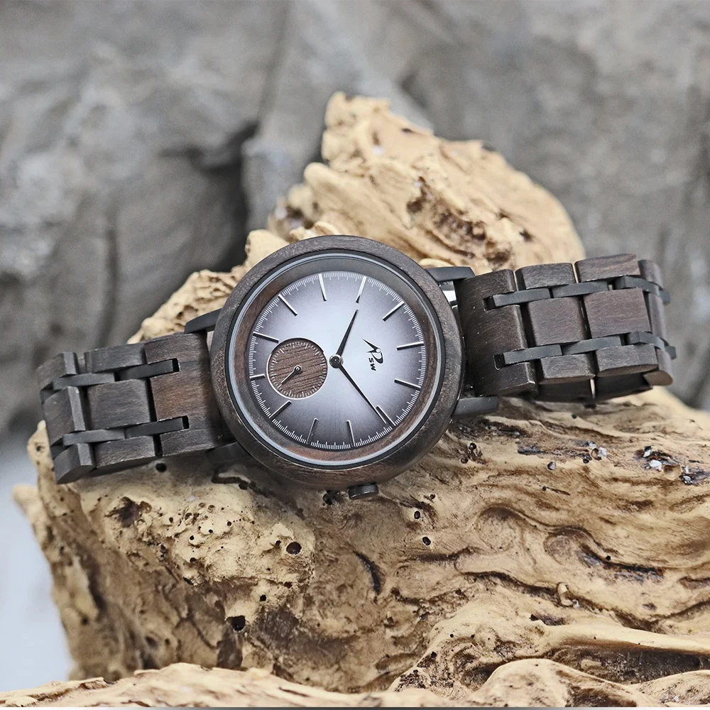 Wholesale high end custom waterproof wooden steel watch men size wrist watches fancy