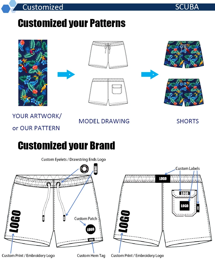 customized quick dry waterproof mens casual wear workout shorts swim trunks shorts beach shorts for men