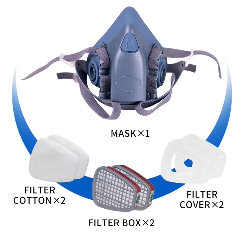 2024 Factory Half Face Gas Mask Chemical Respirator Silicone Mask Silicone Seal Mask
