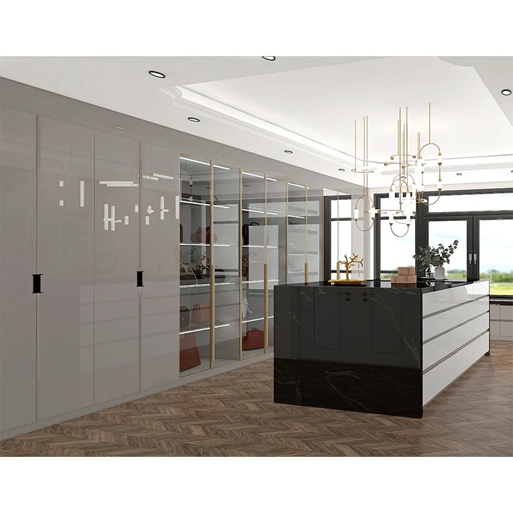 Cheap Price Custom Made White Wood Storage Cabinet Wardrobes Furniture Design Modern Bedroom Glass Door Wardrobe