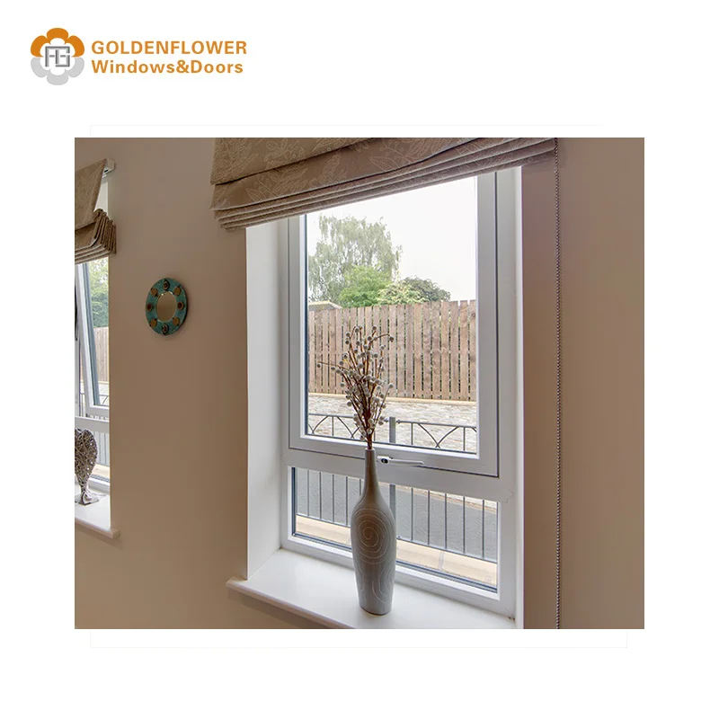 Modern Double Glazed UPVC Casement Replacement Windows Hurricane Impact Low Price Folding Opening System Plastic Window Frame