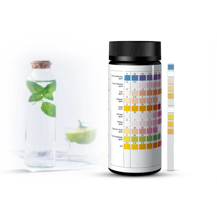 100-Piece Home Use 10-In-1 Drinking Water Test Kit Total Hardness & Nitrite Strips for Tap & Pools & Tap Water