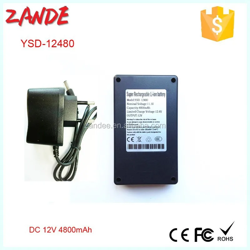 YSD-12480 Portable Rechargeable 12V 4800mah li-ion battery for WIFI Booster CCTV Camera