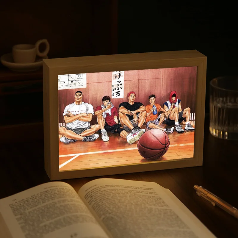 Novelty Gift Led Light Up Painting Frame Table Lamp 3d Wood Cartoon Anime Picture Photo Frame Box Novelty Night Light Home Decor