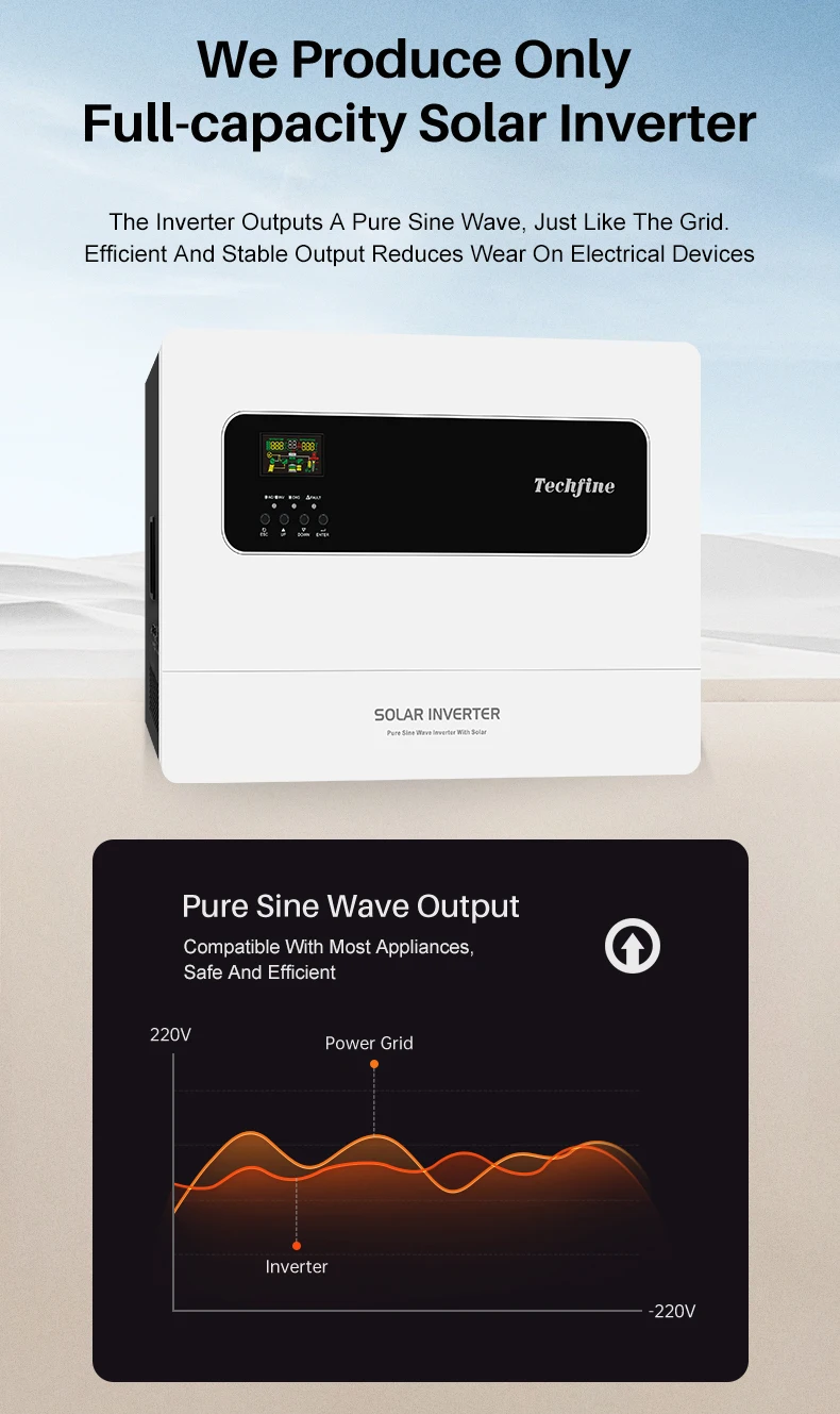 245VDC High PV voltage 5Kw 5000w Off-grid solar Storage inverter 110 220vac with toroidal transformer BMS RS232 communication