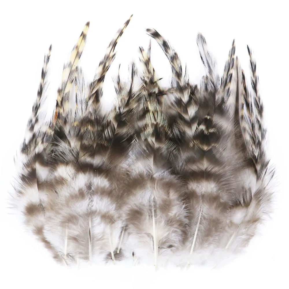 Wholesale Natural Rooster Grey Chinchilla Saddle Feather Loose Bulk DIY Craft Carnival Hats Decoration Dyed Fly Tying Garment
