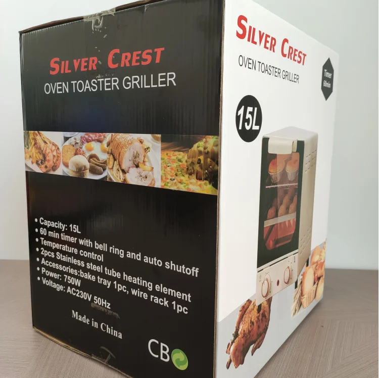 Hot Sale Silver crest Home Kitchen Use Small 15L Electric mini Oven Sandwich Toaster Oven Toaster